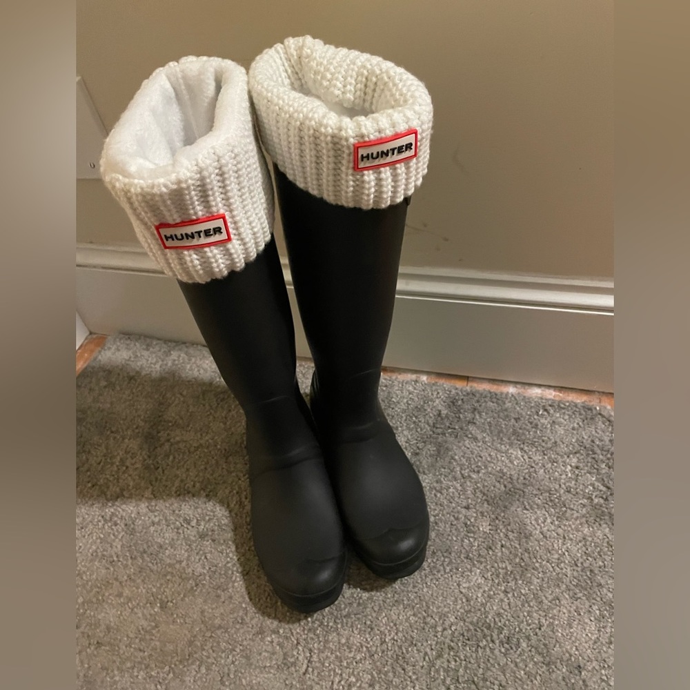 Hunter boots with fleece liner